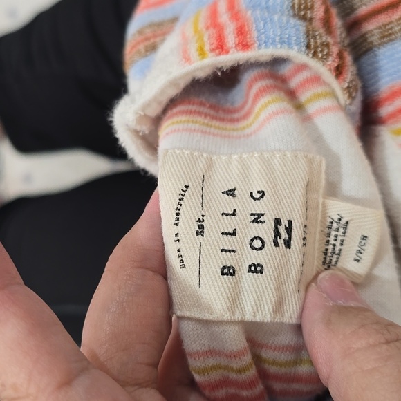 Billabong Baja Sands Pullover Hoodie Size Small V Neck Terry Cloth White - Picture 5 of 8